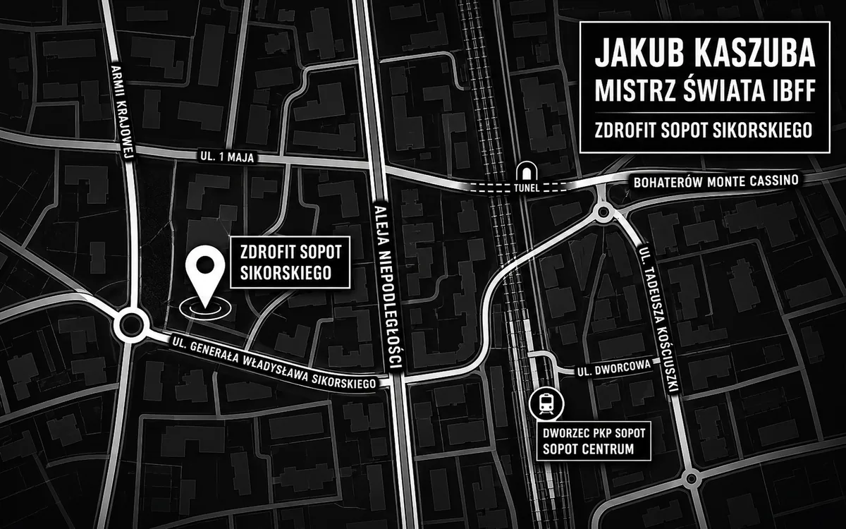 Mapa dojazdu — Zdrofit Sopot, ul. Sikorskiego 8, Sopot