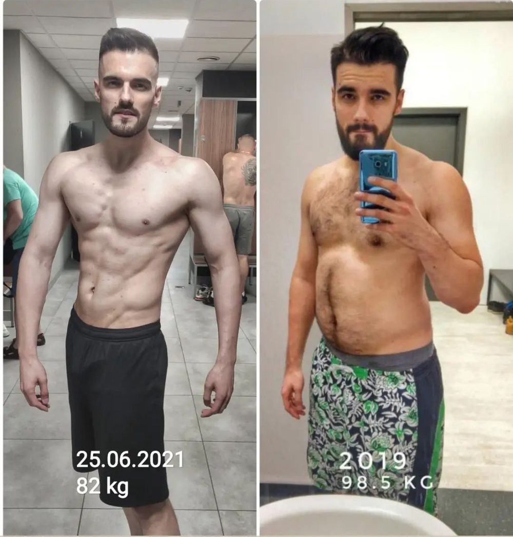 Metamorfoza klienta Jakuba Kaszuby – redukcja wagi i modelowanie sylwetki, Reda